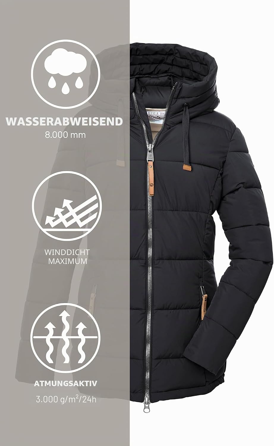 G.I.G.A. DX Damen Gw 12 Wmn Qltd Jckt Casual Steppjacke mit abzippbarer Kapuze 46 dunkelnavy, 46 dun