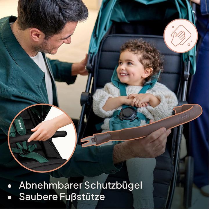 LIONELO MIRA Buggy bis zu 22 kg von 6 Monaten bis 4 Jahren Schwenkbare 360° Räder Volle Stossdämpfun