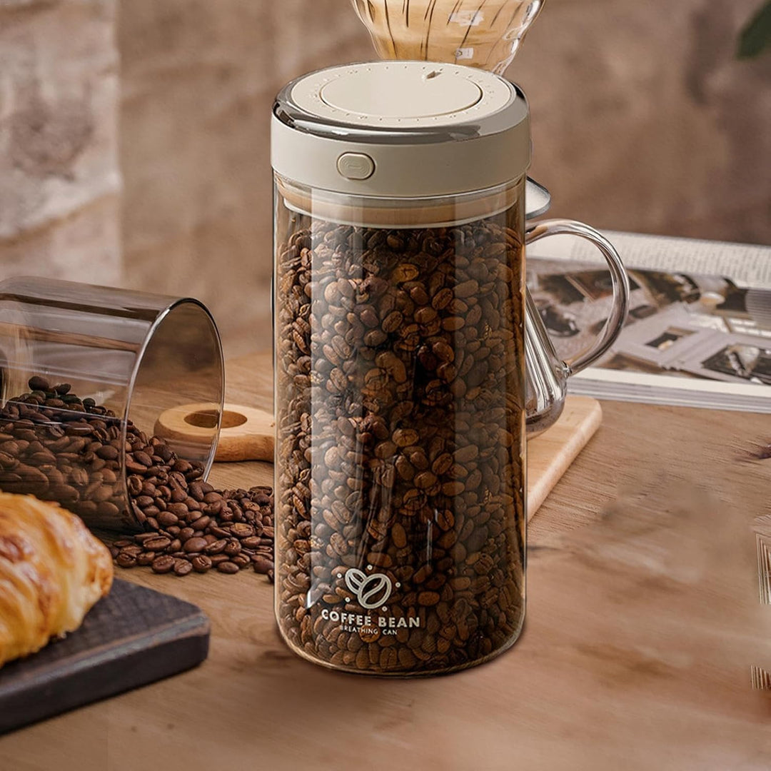 Kaffeebohnen Aufbewahrung, Glas Frischhaltedose Auslaufsicher Vakuum Kaffeedose Luftdicht Kaffee Vor