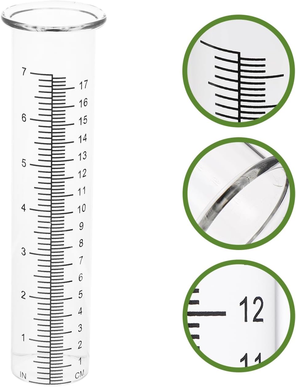 BESPORTBLE 2 Pcs Regenmesser Ersatzglas 5cm - Borosilikatglas Niederschlagsmesser für Garten - Ersat