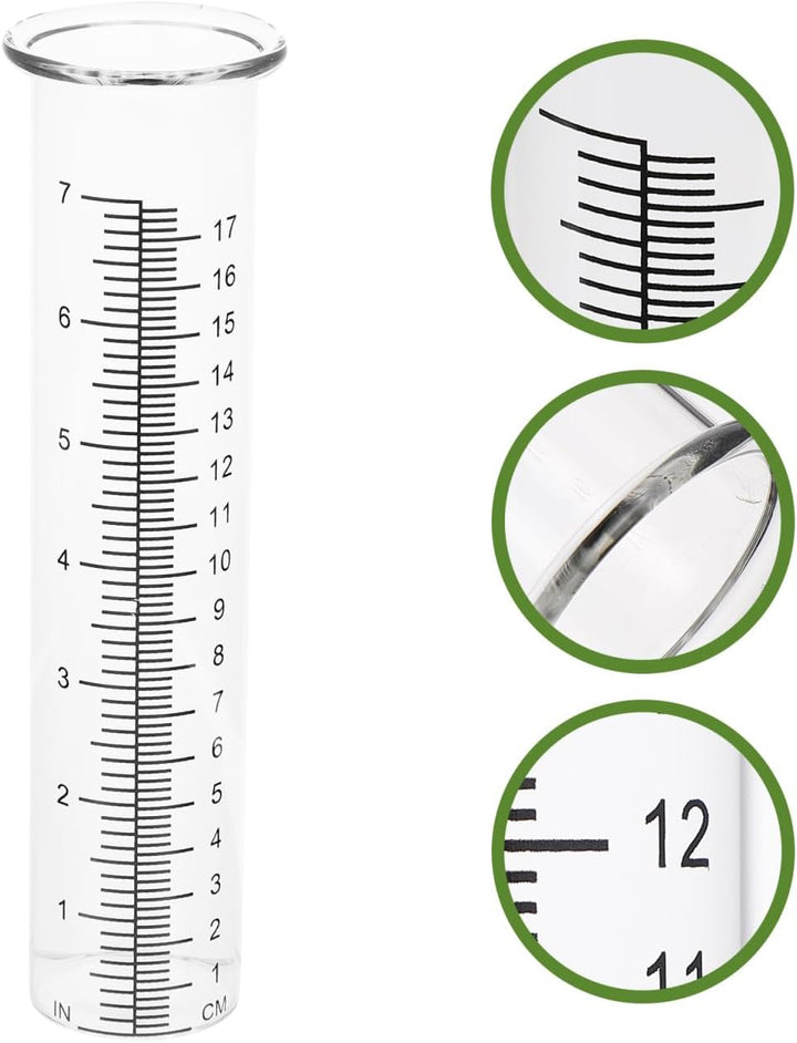BESPORTBLE 2 Pcs Regenmesser Ersatzglas 5cm - Borosilikatglas Niederschlagsmesser für Garten - Ersat