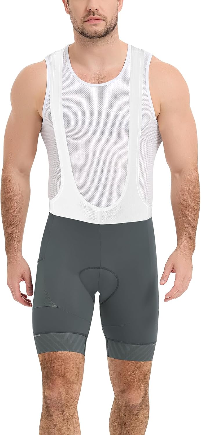 Santic Trägerhose Fahrrad Herren Fahrradhose Kurz mit Sitzpolster Radhose Herren Kurz Gepolstert L 7