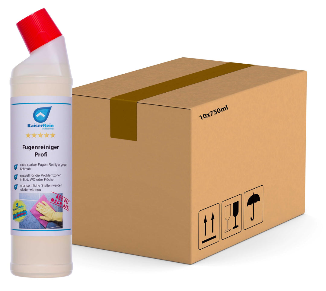KaiserRein Fugenreiniger flüssig 10x750 ml befreit verkalkte und mit Fett, Öl oder Schmutz zugesetzt