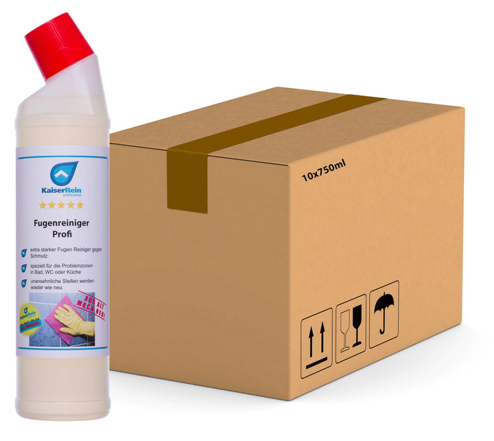 KaiserRein Fugenreiniger flüssig 10x750 ml befreit verkalkte und mit Fett, Öl oder Schmutz zugesetzt