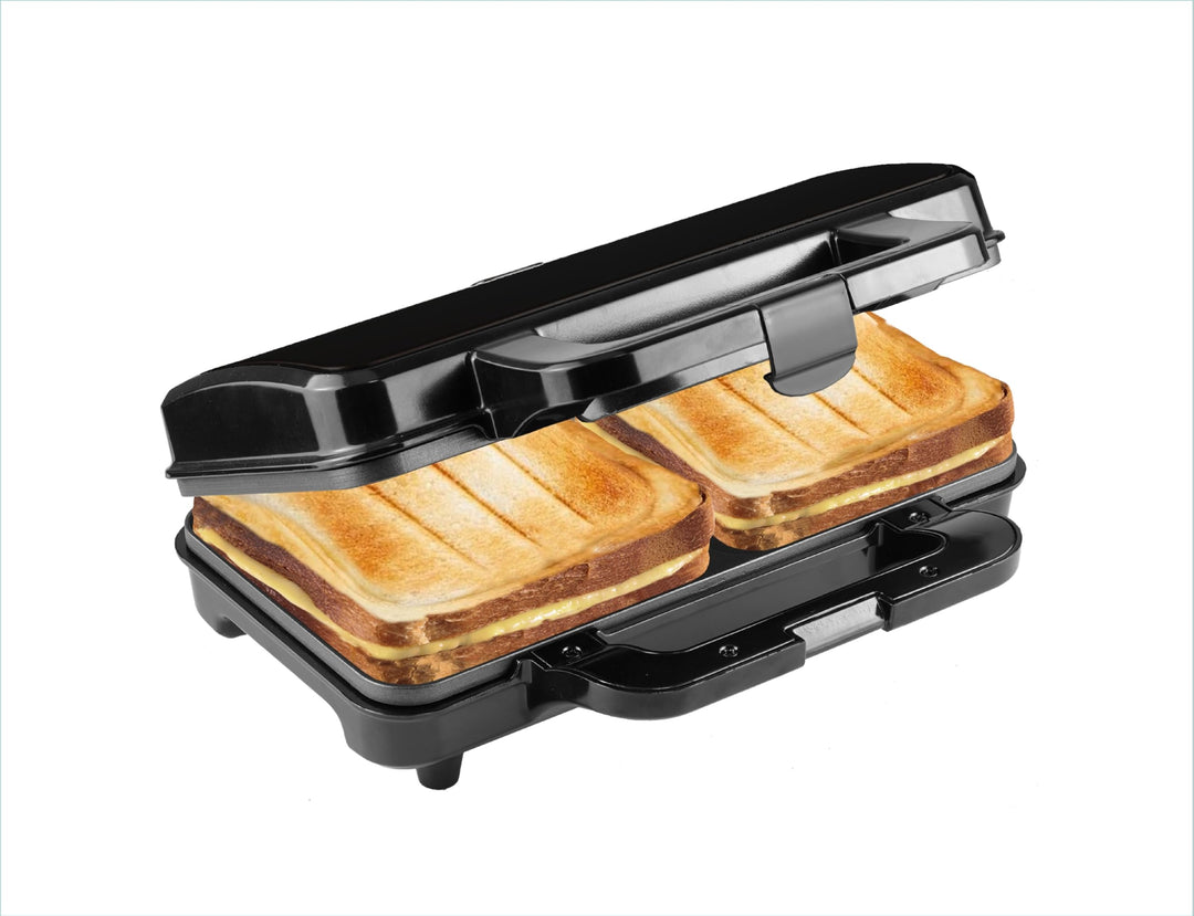 Bestron XL Sandwichmaker, Sandwich-Toaster für 2 Sandwiches in Muschelform, ideal für American Sandw