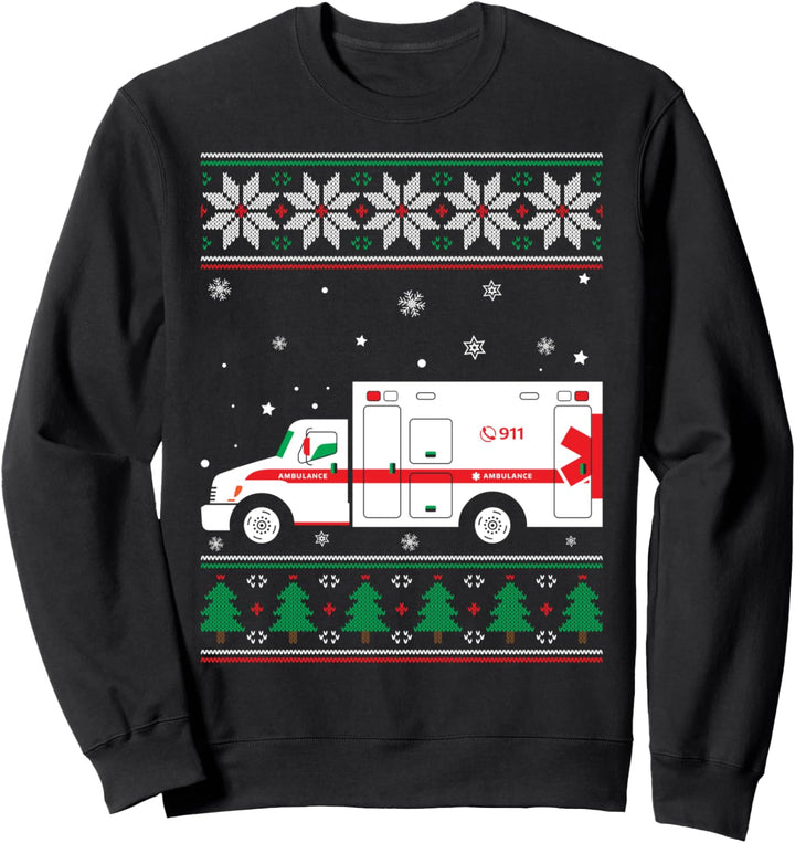 Krankenwagen Fahrer Ugly Christmas EMS EMT Sanitäter Xmas Sweatshirt