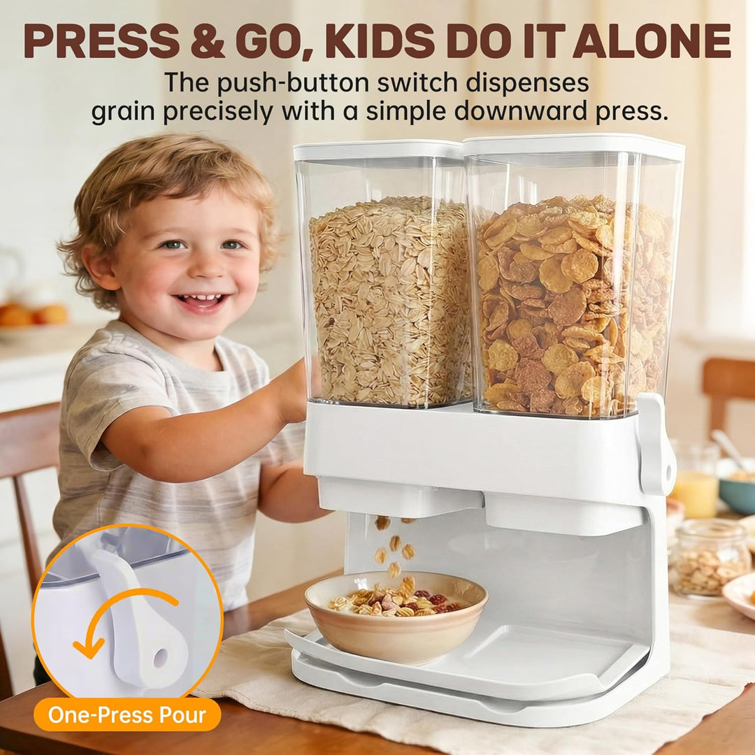 Sinceroduct Müslispender 2er Pack, Cereal Dispenser 3L Grosse luftdichte Müsli-Speicherkisten, Cornf
