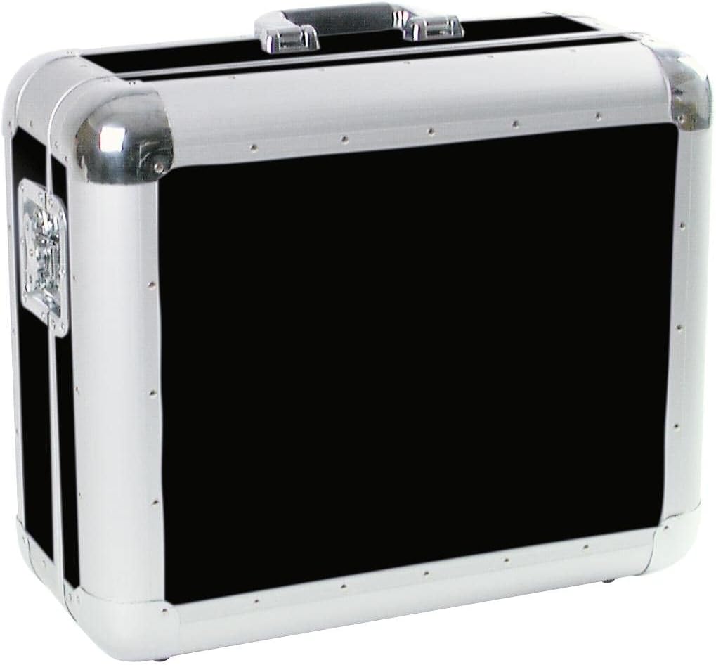 ROADINGER Plattenspieler-Case Tour ALU schwarz | Flightcase für einen Plattenspieler (bis 450 mm Bre