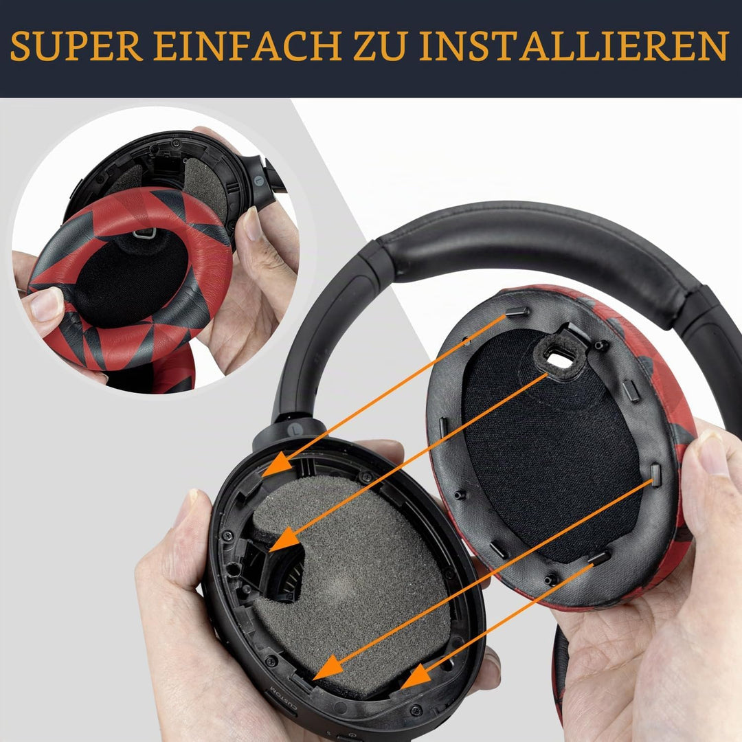 SOULWIT Professionelle Ersatz Ohrpolster für Sony WH-1000XM4 (WH1000XM4) Over-Ear Kopfhörer mit Weic