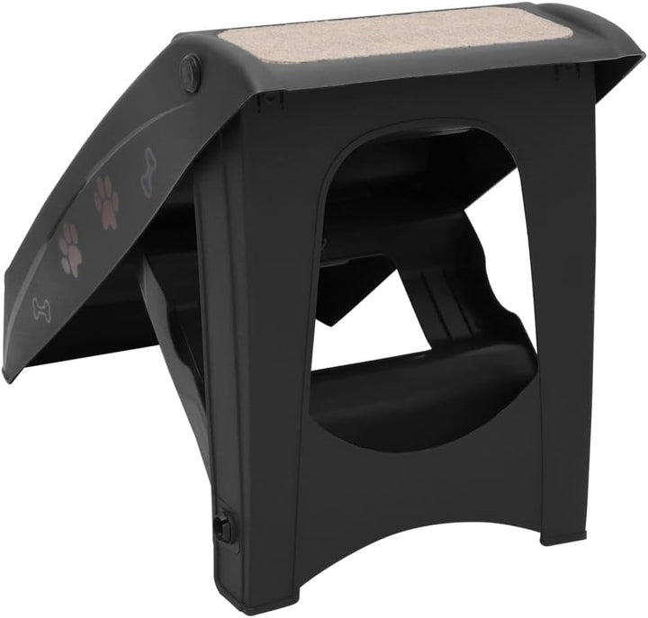 vidaXL Hundetreppe Klappbar Schwarz Haustiertreppe Katzentreppe Einstiegshilfe, Schwarz