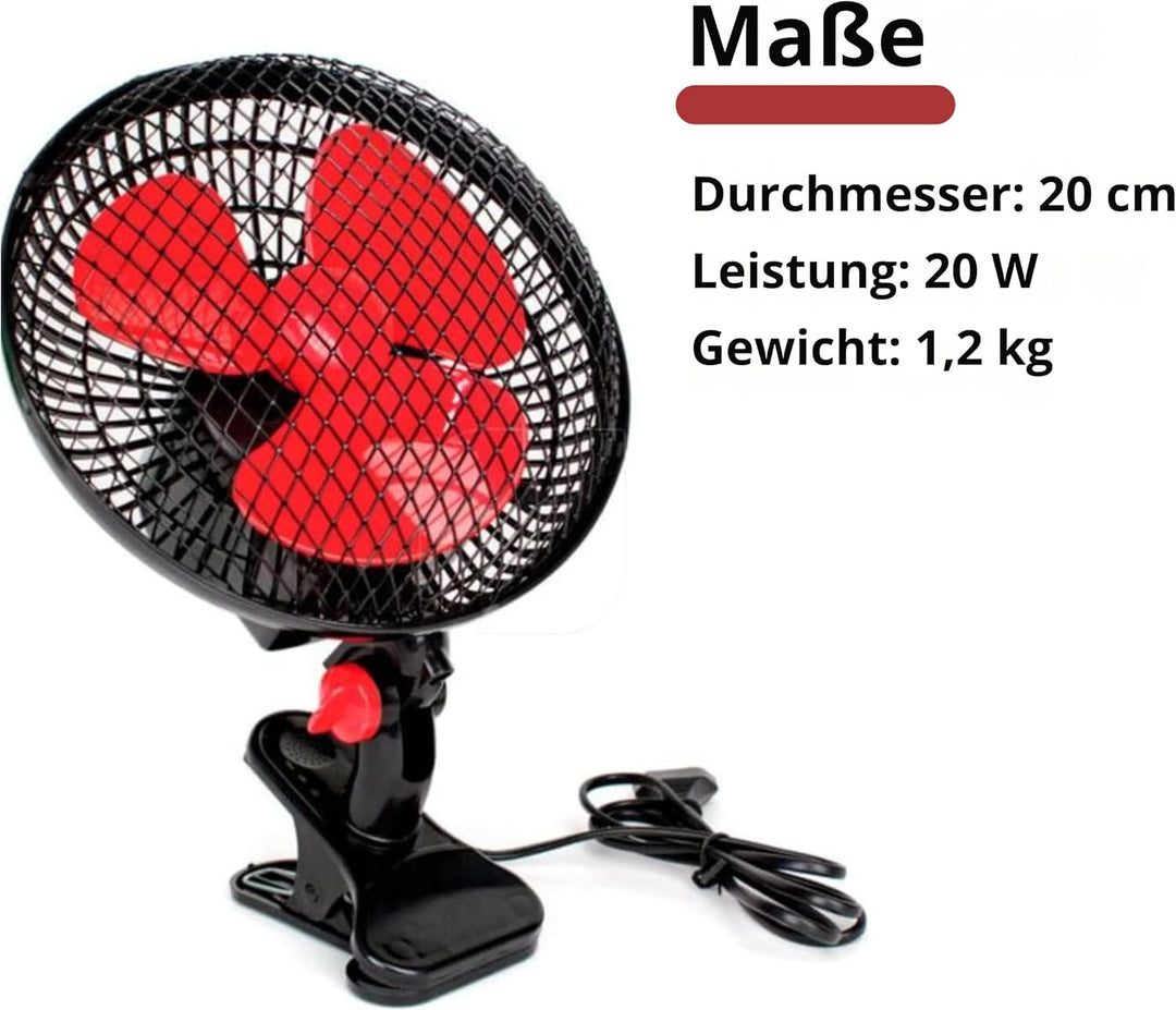 GROWMANIA Ventilator, oszillierend, 2 Geschwindigkeiten, 20 cm, 20 W, Leistung, elektrischer Ventila