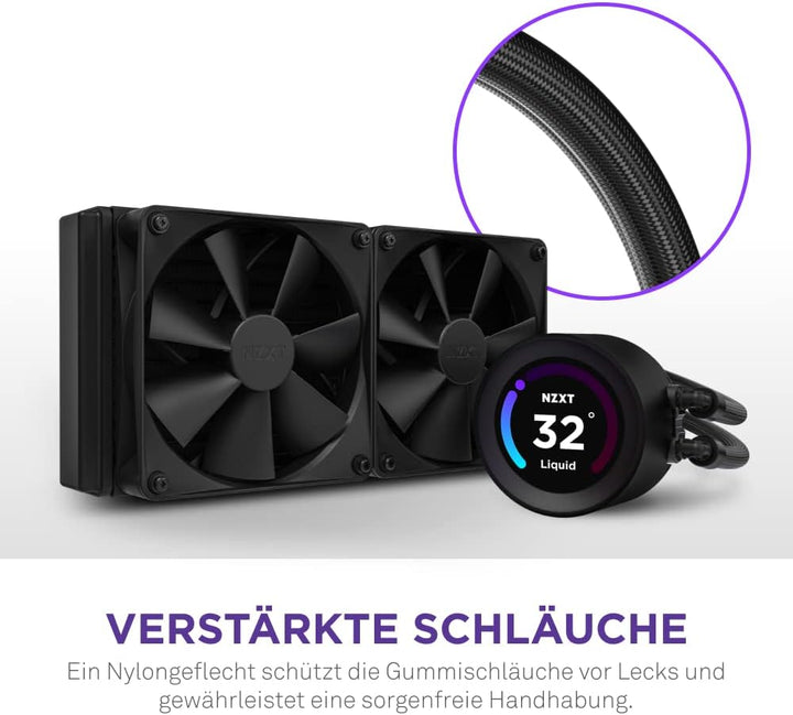 NZXT Kraken Elite 240 - RL-KN24E-B1-240mm AIO CPU Wasserkühlung - 2,36" LCD Display 640x640-2x120mm