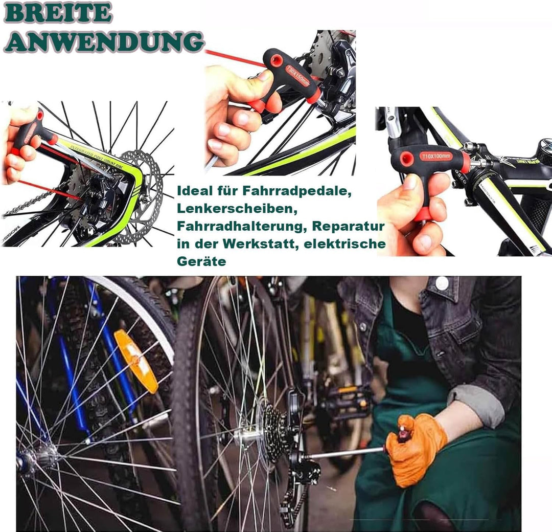 9 Teile T-Griff schlüssel-Satz,10–T50 Torxschlüssel-Set,Trx-Stiftschlüssel mit Quergriffen,T-Griff S