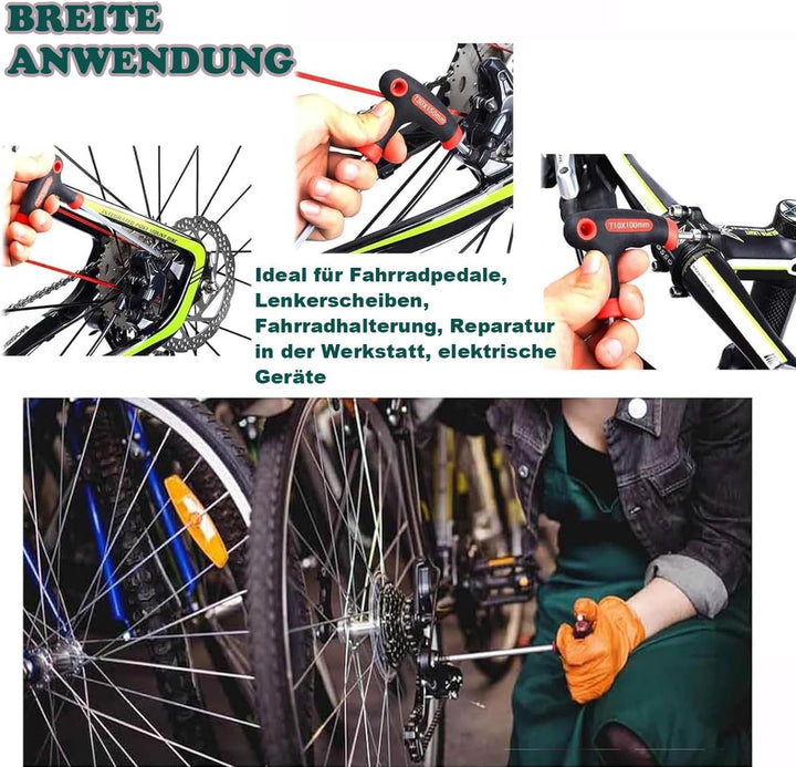 9 Teile T-Griff schlüssel-Satz,10–T50 Torxschlüssel-Set,Trx-Stiftschlüssel mit Quergriffen,T-Griff S