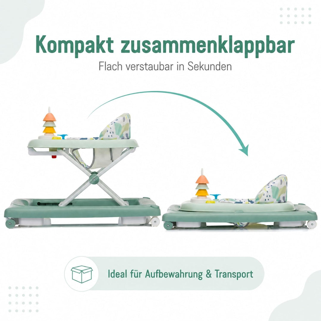 Fillikid Lauflerngerät höhenverstellbar 3-fach mit Sicherheitsstopper | 4 Rollen, ergonomischer Sitz