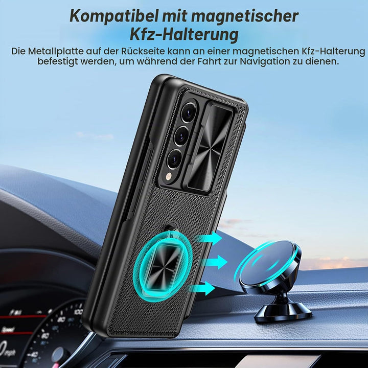 Doeshine Hülle Samsung Galaxy Z Fold 4 mit S Pen Slot &amp; Ständer, Ganzkörper Robuste Handyhülle mit P