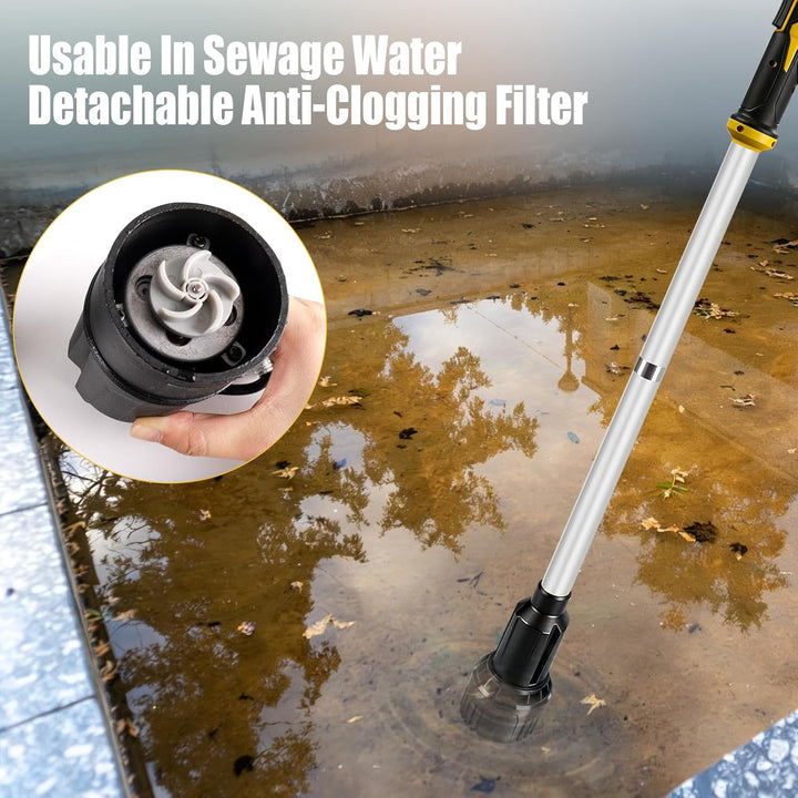 Schnurlose Stab-Wassertransferpumpe Kompatibel mit Dewalt 20V Akku, 950 GPH Tragbare Tauchpumpe für