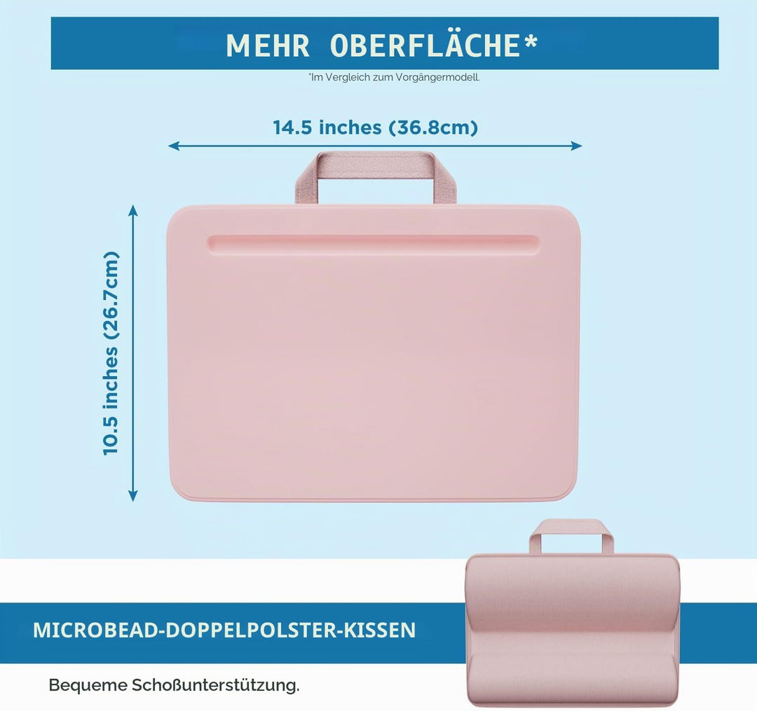 LAPGEAR Kompakter Schossschreibtisch – Rosenquarz – passend für Laptops bis zu 38,1 cm (15 Zoll) – S