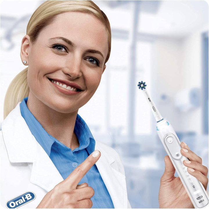 Oral-B Braun CrossAction Ersatz-Bürstenköpfe, 4 Stück Weiss, Weiss