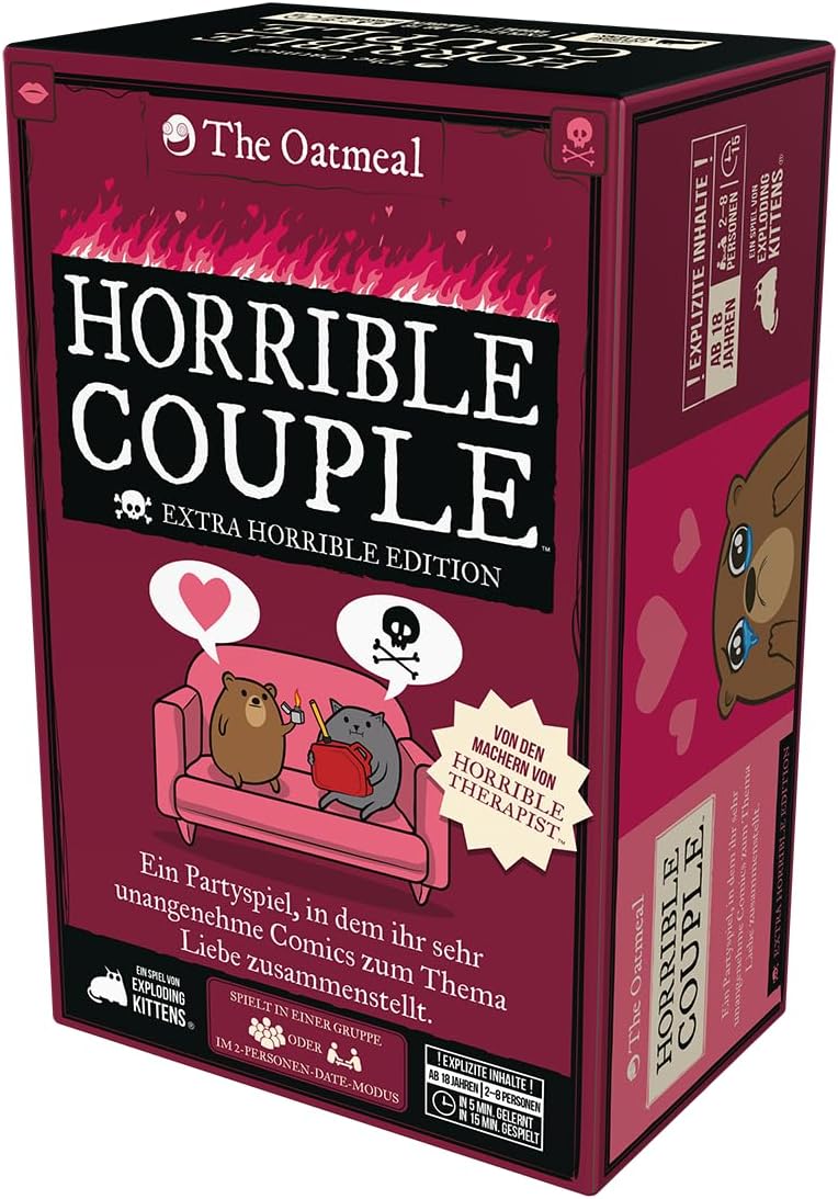 Exploding Kittens, Horrible Couple (Extra Horrible Edition), DE-Version, Nicht Jugendfrei, Partyspie