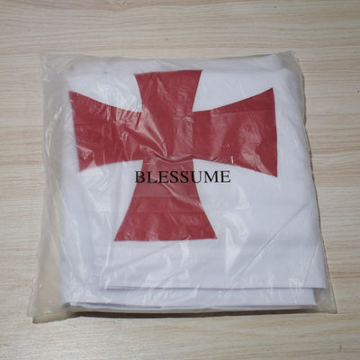 BLESSUME Mittelalter Ritter Kostüm Hospitaller Karneval LARP Weiss Cloak mit Kreuz (Weiss 1), Weiss