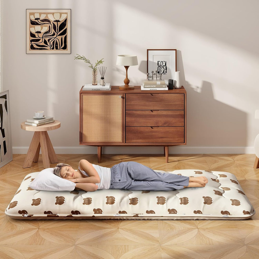 COSTWAY Japanische Futon Matratze, Tatami-Matte, Bodenmatratze, Klappmatratze mit waschbarem Bezug,