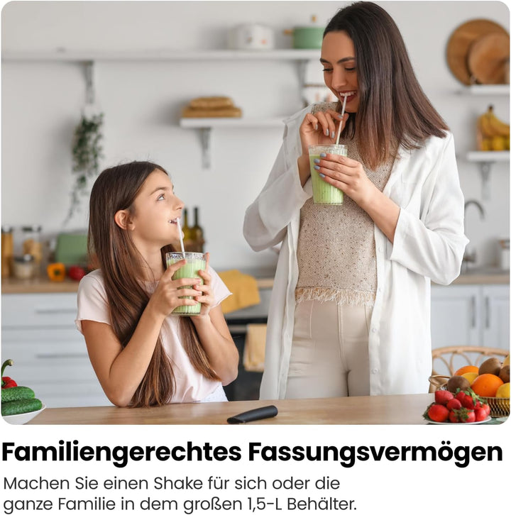 CHEFMAN 2-in-1 Smoothie Maker und Tragbarer Mixer mit 400W Motor, 2-Stufigem Messer, Eiszerkleinerer