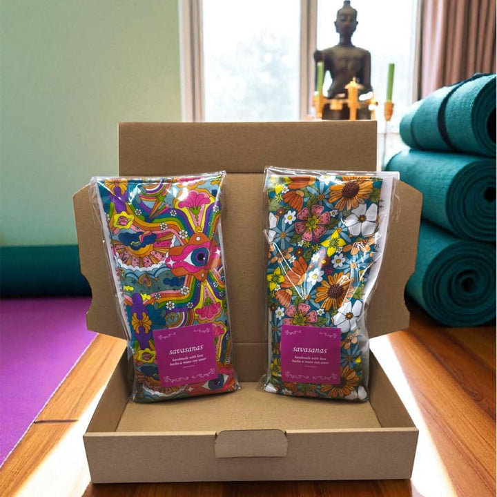 Augenkissen Yoga Pack 2 - Hippie | Lavendel Samen und Reis | Yoga, Meditation, Entspannung, für Ihre