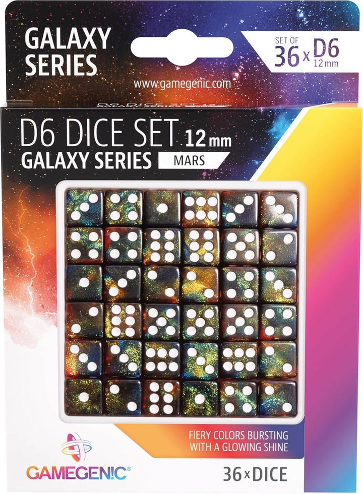 Gamegenic, Galaxy Series - Mars - D6 Dice Set 12 mm, Mars
