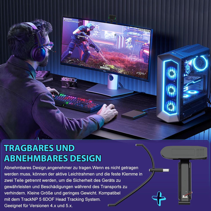 ANRAIE Drahtloser LED-Clip TrackClip Pro Reflektor （Passend zum TrackNP 5 6DOF Head Tracking System
