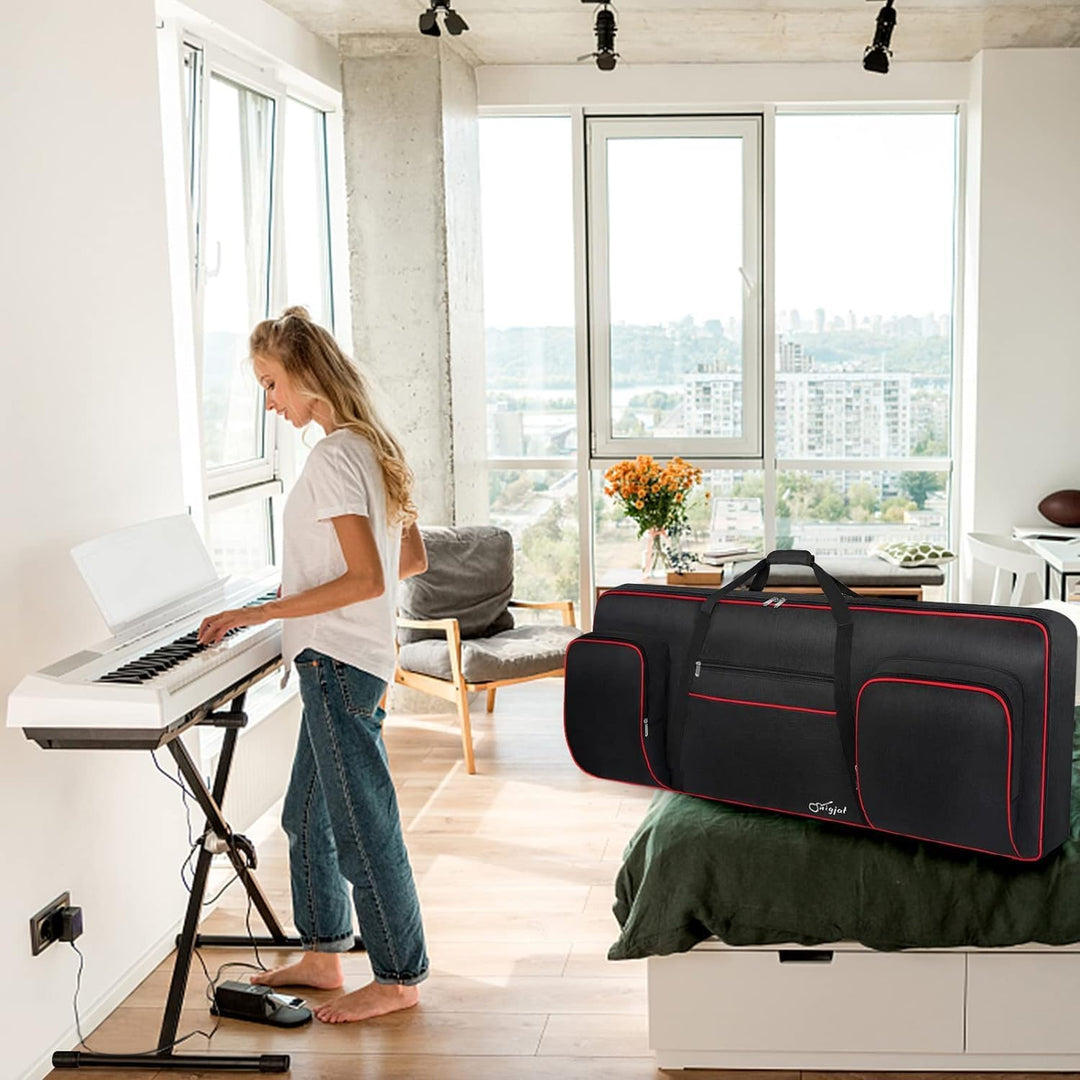 SNIGJAT Keyboard-Tasche mit 76 Tasten, weich (Innen: 127 x 45,7 x 15,5 cm), gepolsterte Klaviertasch