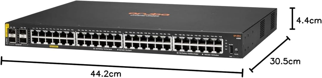 HPE Aruba 6100 48G Class4 PoE 4SFP+ 370W Switch Europe