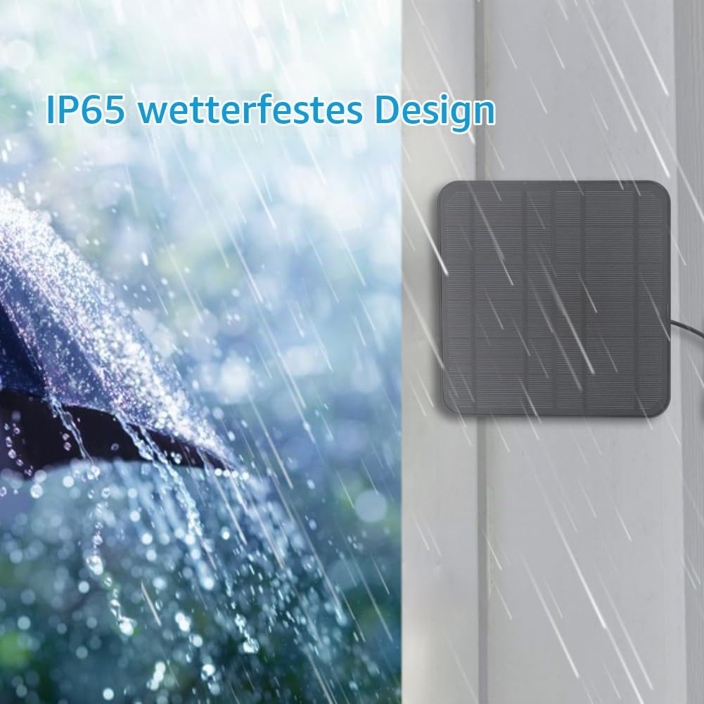 für Ring Solar Panel, 12 W Solar Panel Kamera Ladegerät für Ring für Kamera für Stick Up Cam Akku 2.