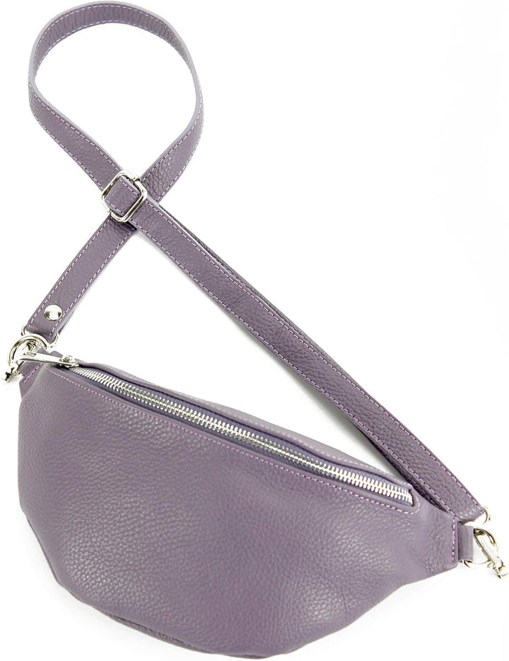 modamoda de - T211 - ital. Hüfttasche Bauchtasche Brusttasche Medium aus weichem Leder, Farbe:Pastel