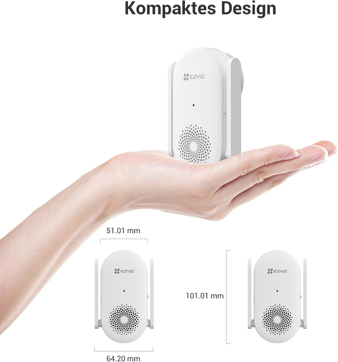 EZVIZ Indoor WLAN Chime CH1 | 0–72 dB einstellbare Lautstärke, 20 Klingeltöne, Plug-in-Installation,