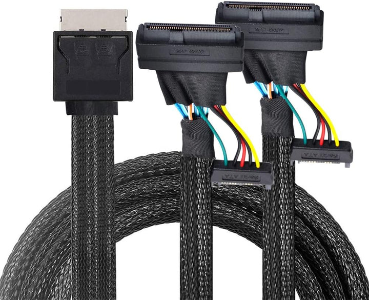 xiwai OCuLink PCIe PCI-Express SFF-8611 8x 8-Lane auf Dual SFF-8639 U.2 4x SSD Daten Aktives Kabel 5
