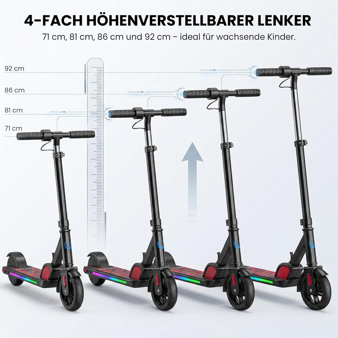 Caroma Elektroroller für Kinder von 6-12 Jahren, 150W Motor bis 16 km/h E Scooter, Faltbarer E Rolle