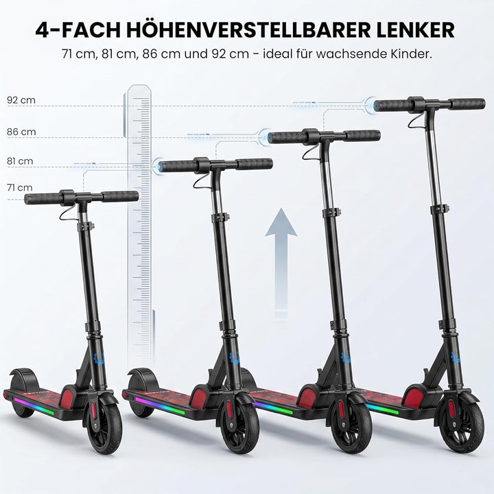 Caroma Elektroroller für Kinder von 6-12 Jahren, 150W Motor bis 16 km/h E Scooter, Faltbarer E Rolle