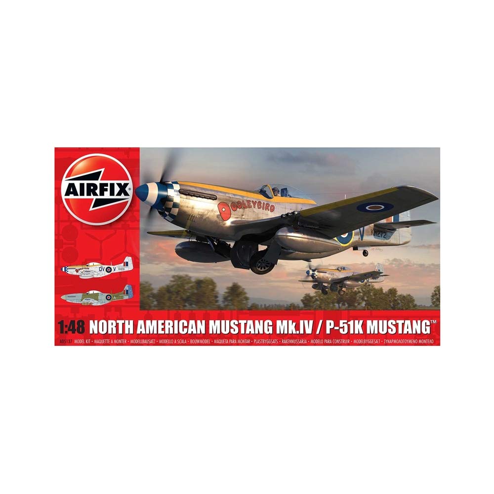 Airfix A05137 1/48 North American Mustang Mk.IV Air Craft Modellbausatz, Modellbauzubehör, Mehrfarbi