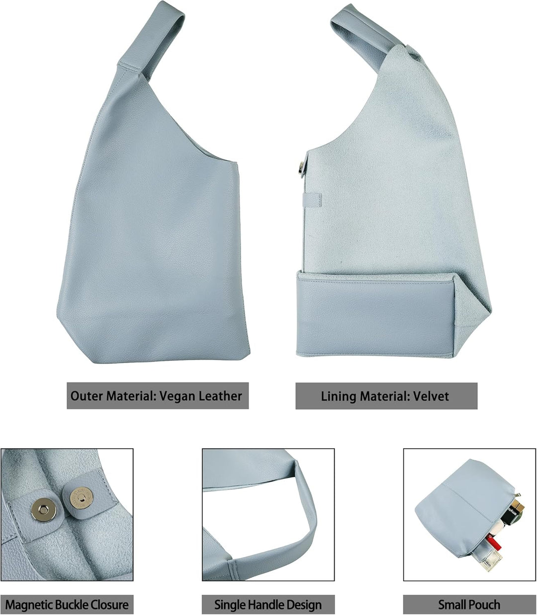YLYYHH Leder-Tragetasche, übergrosse Hobo-Taschen, grosse Tragetasche für Damen, Arbeit, veganes Led