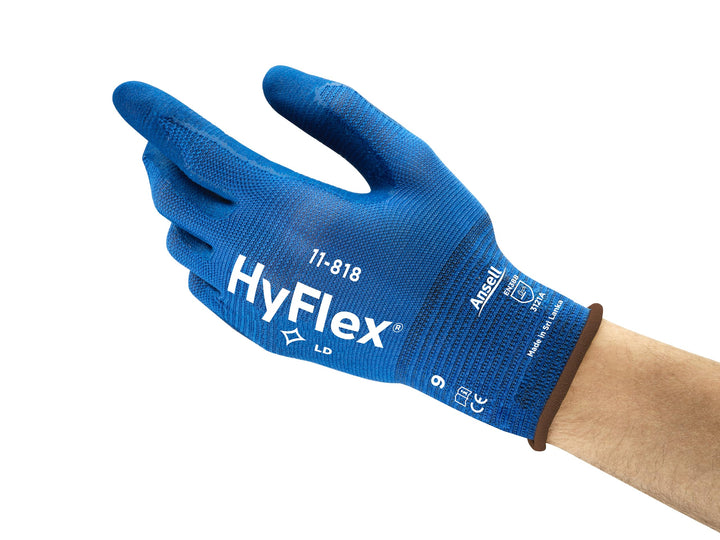 Ansell HyFlex 11-818 Arbeitshandschuhe, Industrie und Mechaniker-Handschuh, Verbesserter Griff- und