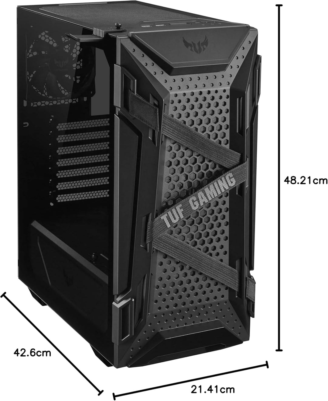ASUS TUF Gaming GT301 kompaktes PC Gehäuse (Mid-Tower, Seitenwand aus Glas, 120mm Aura-RGB-Lüfter, A