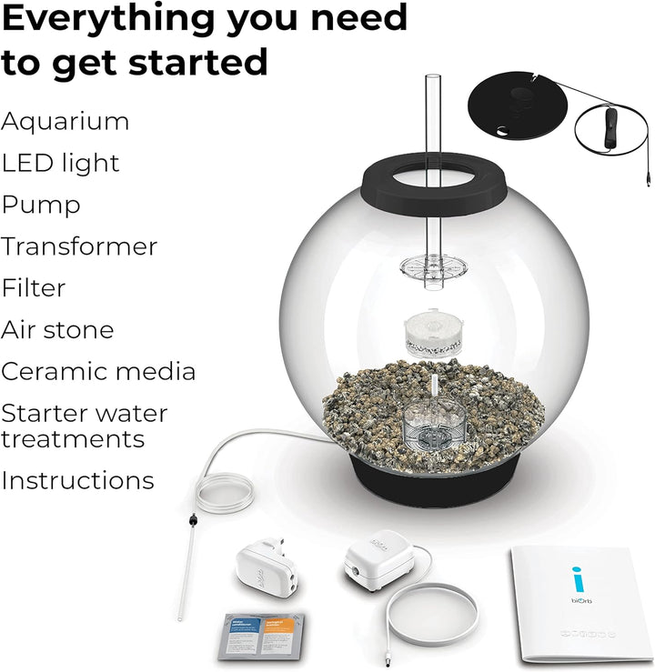 biOrb 72011 CLASSIC 60 LED schwarz - dekoratives Aquarium Komplett-Set mit Filter-System, LED-Beleuc