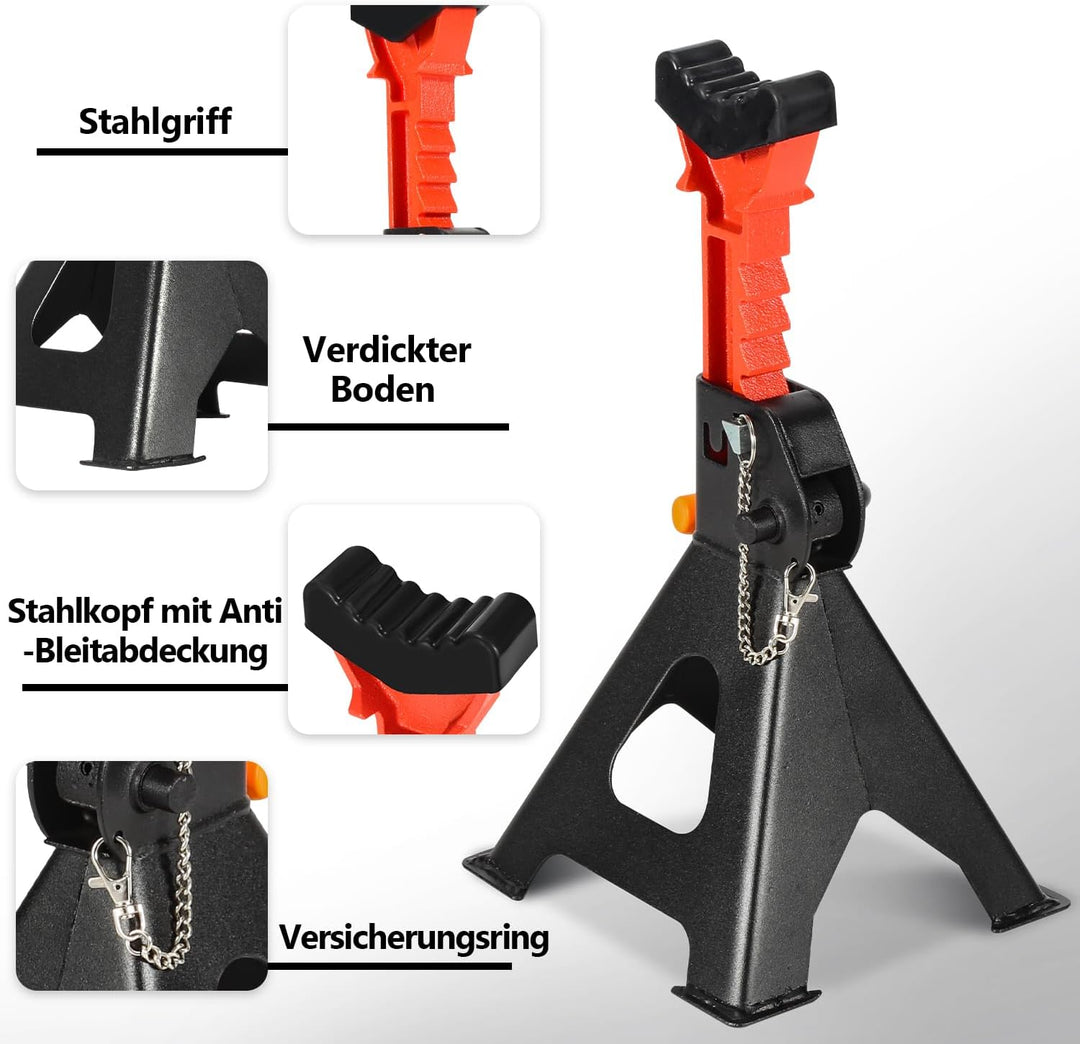 Unterstellbock 3T Tragfähigkeit Unterstellbock Höhenverstellbar 285-430mm Unterstellböcke kfz mit Si