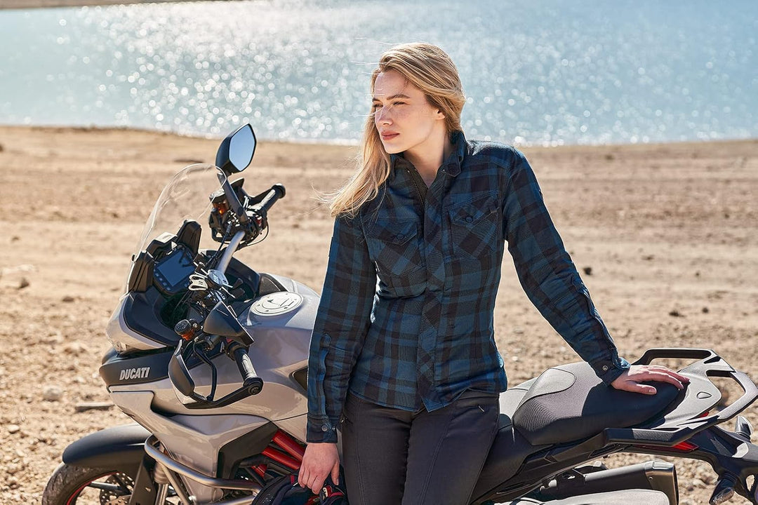 SHIMA RENEGADE Motorradhemden Herren und Damen - Motorrad Kariertes Hemd mit Protektoren Jacke Flane