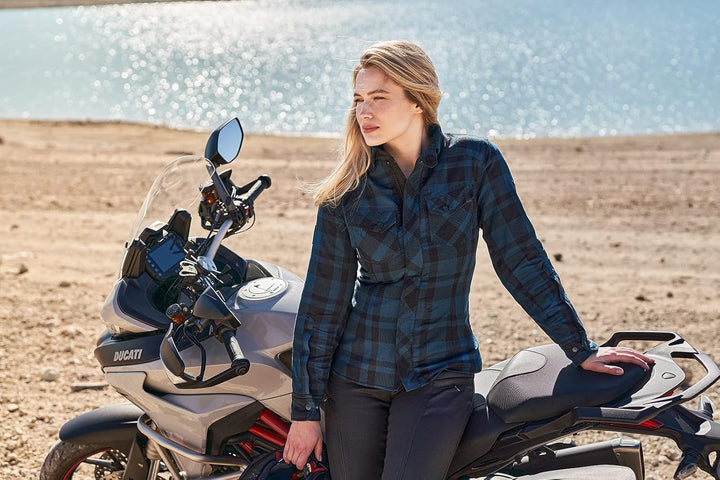 SHIMA RENEGADE Motorradhemden Herren und Damen - Motorrad Kariertes Hemd mit Protektoren Jacke Flane