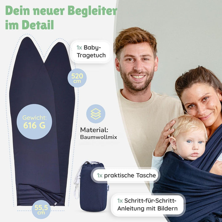 Tragetuch Neugeborene - Elastisches Baby Trage-Tuch ab Geburt, Atmungsaktive & ergonomische Koala-Ba