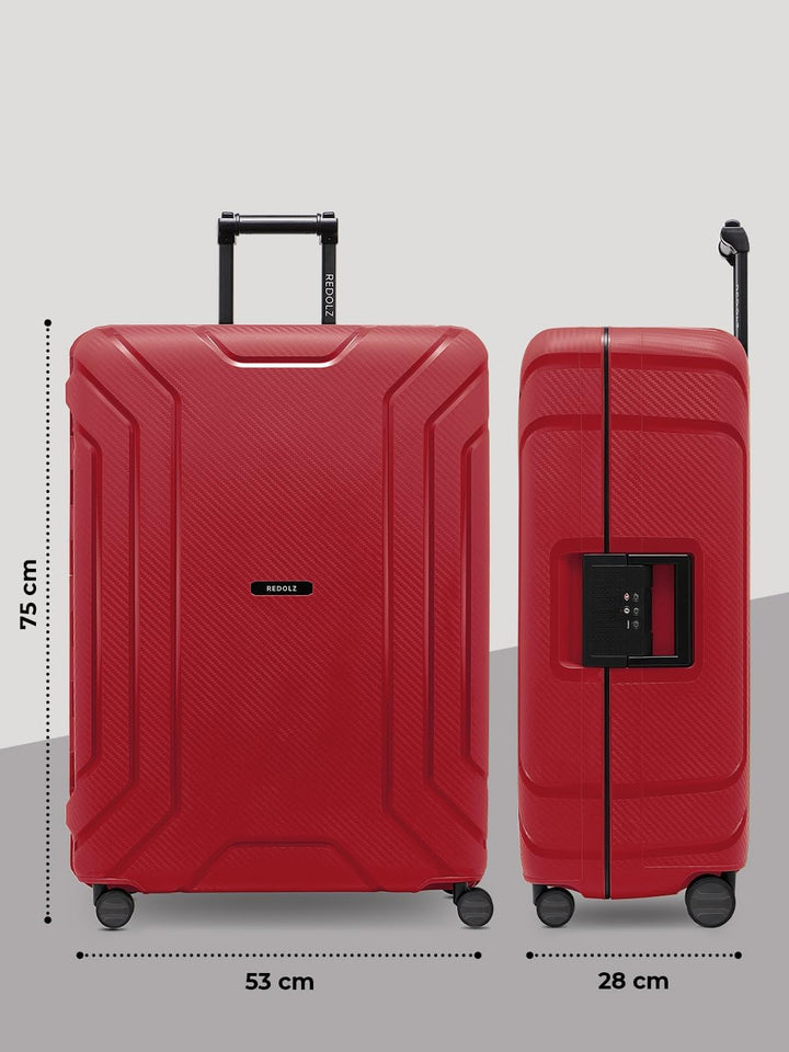 REDOLZ Hartschalen Check-in Koffer ohne Reissverschluss | 3-Punkt-Verschluss-System | Grosser XL Tro
