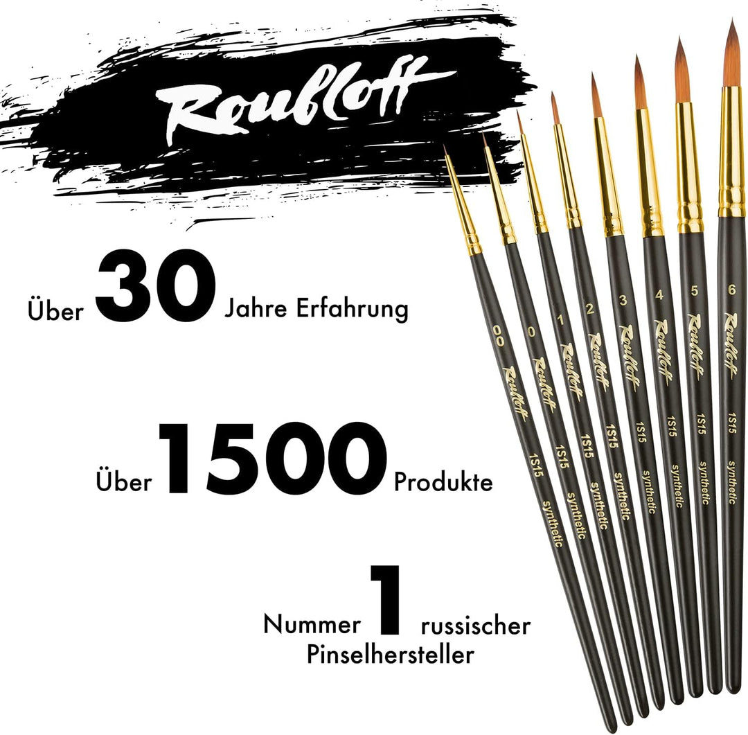 Roubloff Professional Kolinsky Imitation Brush Set | 8 Runde Synthetikpinsel In Den Grössen 00 0 1 2