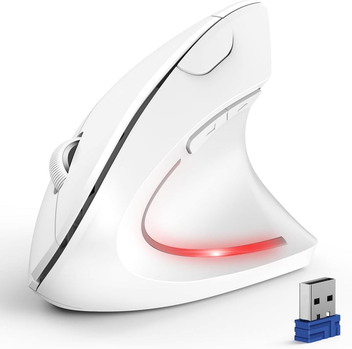 TECKNET Ergonomische Kabellose Bluetooth Maus - Vertikale Wireless Mouse mit 3 Gerät (BT+BT+USB), Op